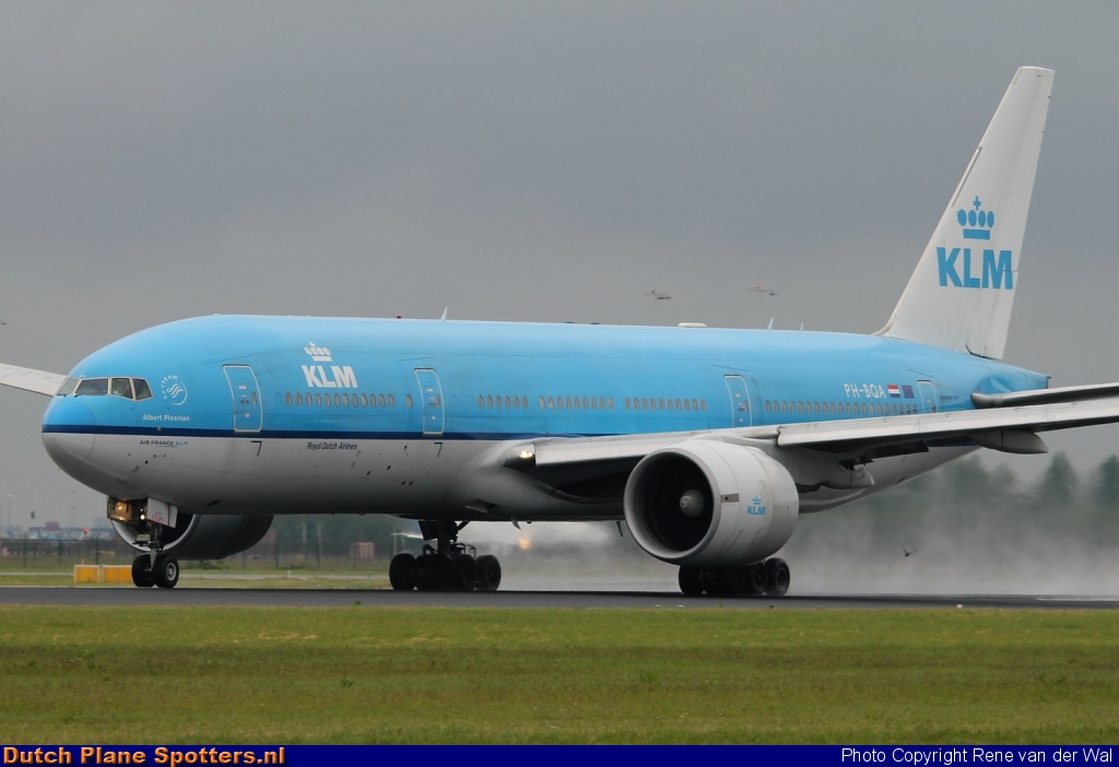 PH-BQA Boeing 777-200 KLM Royal Dutch Airlines by Rene van der Wal