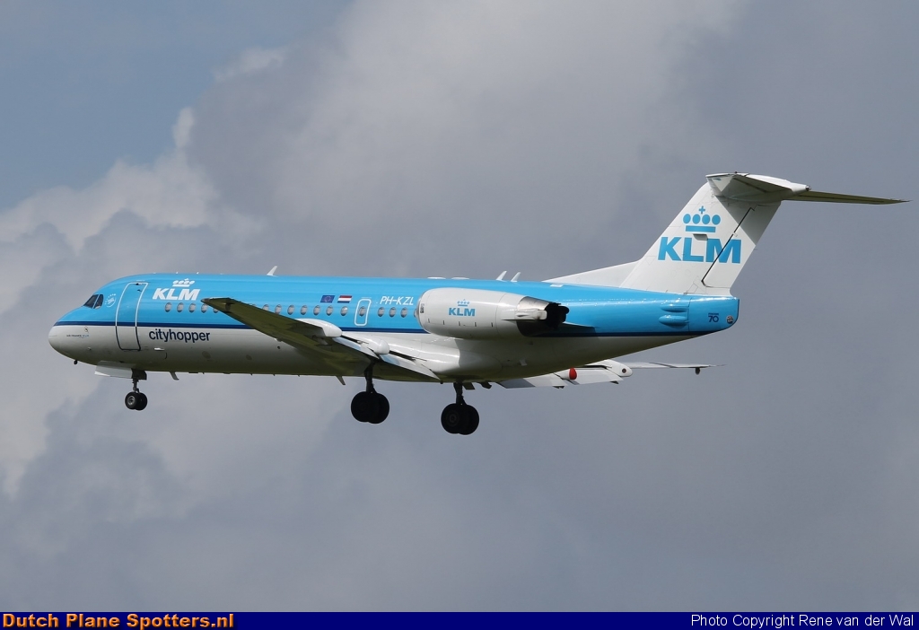 PH-KZL Fokker 70 KLM Cityhopper by Rene van der Wal