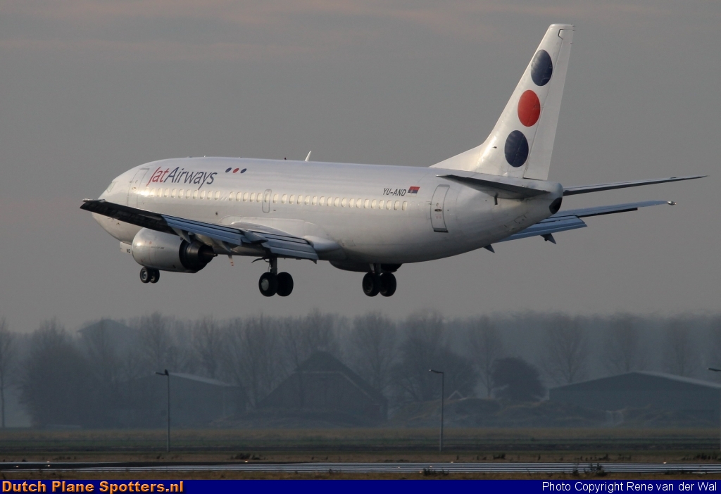 YU-AND Boeing 737-300 JAT Airways by Rene van der Wal