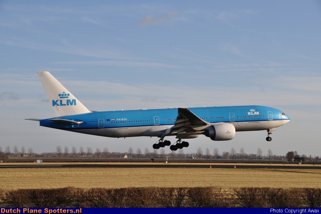 PH-BQI Boeing 777-200 KLM Royal Dutch Airlines by Awax