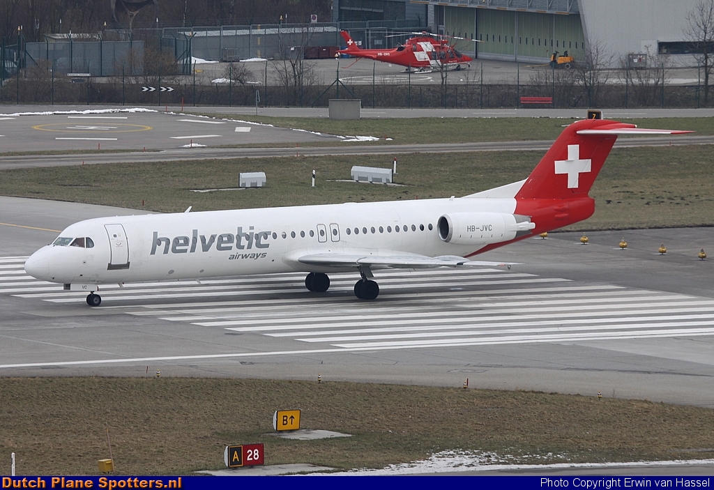 HB-JVC Fokker 100 Helvetic Airways by Erwin van Hassel
